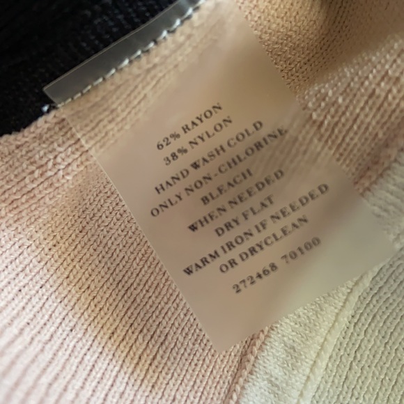 Ann Taylor Neutral Color Block Exposed Zipper Top - Picture 8 of 8